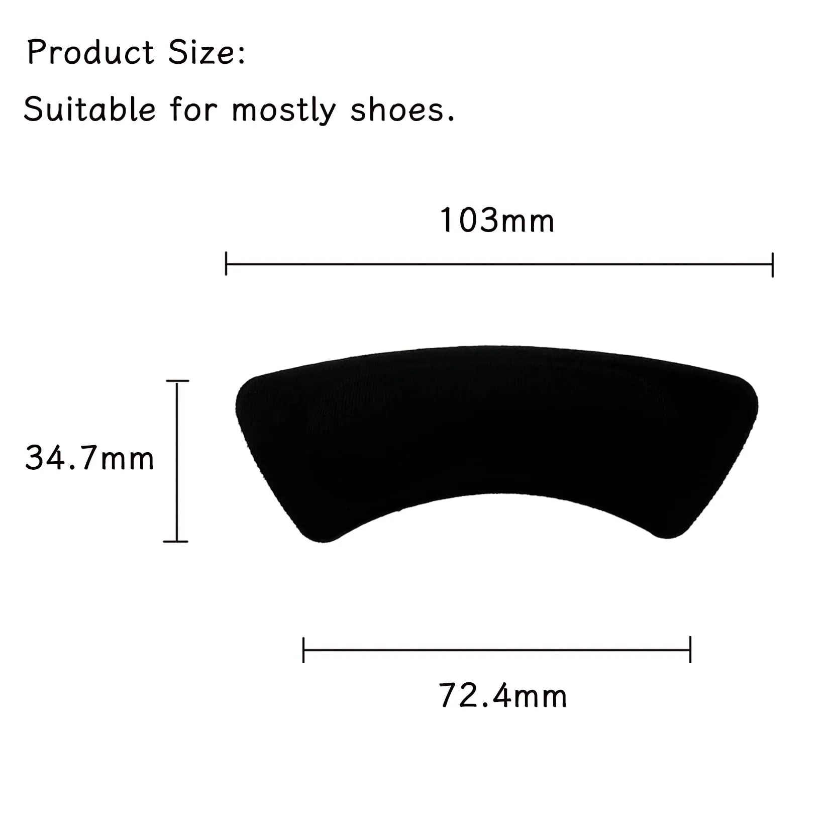 2 Pairs Heel Cushion Inserts, Self-Adhesive Heel Grips Shoe Pads, Anti-Slip Shoe Inserts for Shoes - Black