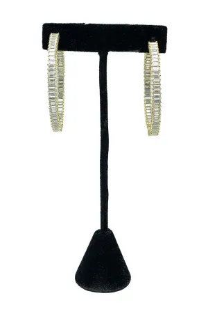 2" Baguette Hoops Gold