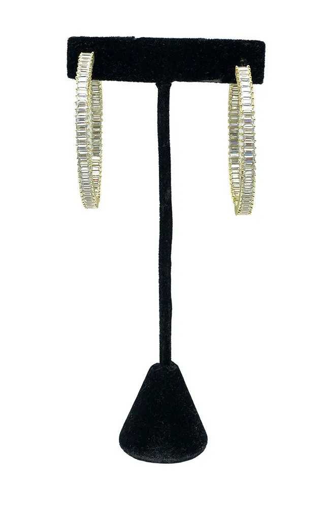 2" Baguette Hoops Gold
