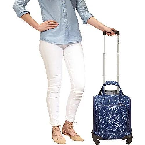 American Tourister Lynnwood 16 Inch Underseat Spinner Carry-On Luggage With Wheels - (Purple Print)