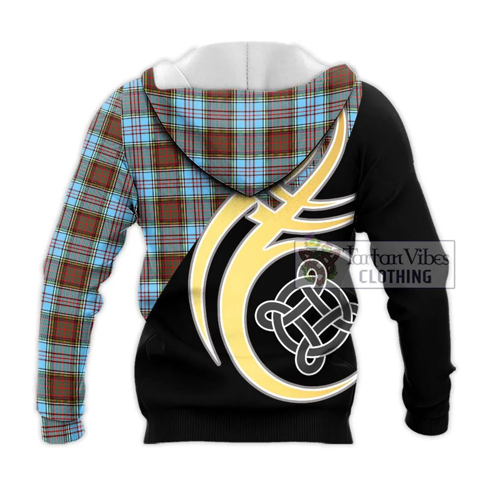 Anderson Ancient Tartan Knitted Hoodie with Family Crest and Celtic Symbol Style