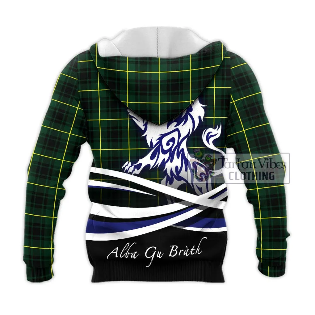 Arthur Modern Tartan Knitted Hoodie with Alba Gu Brath Regal Lion Emblem
