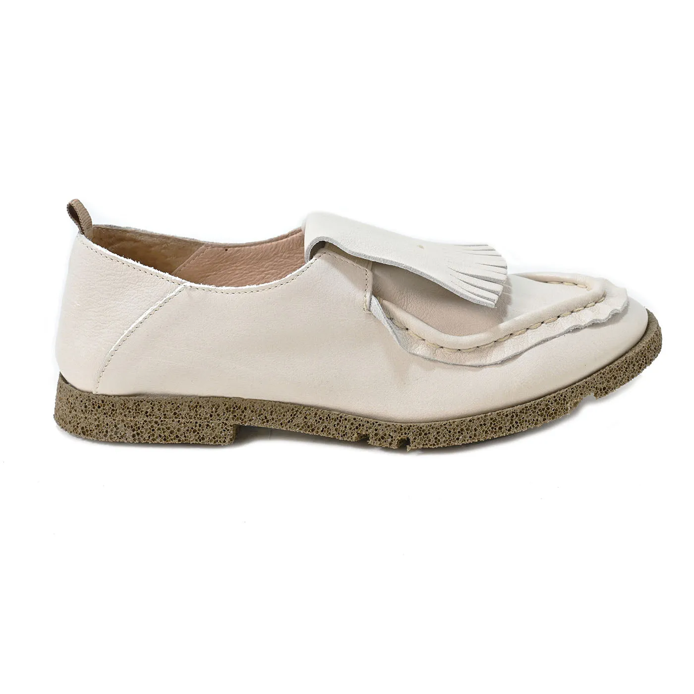 BELLE 02 - moccasin leather white