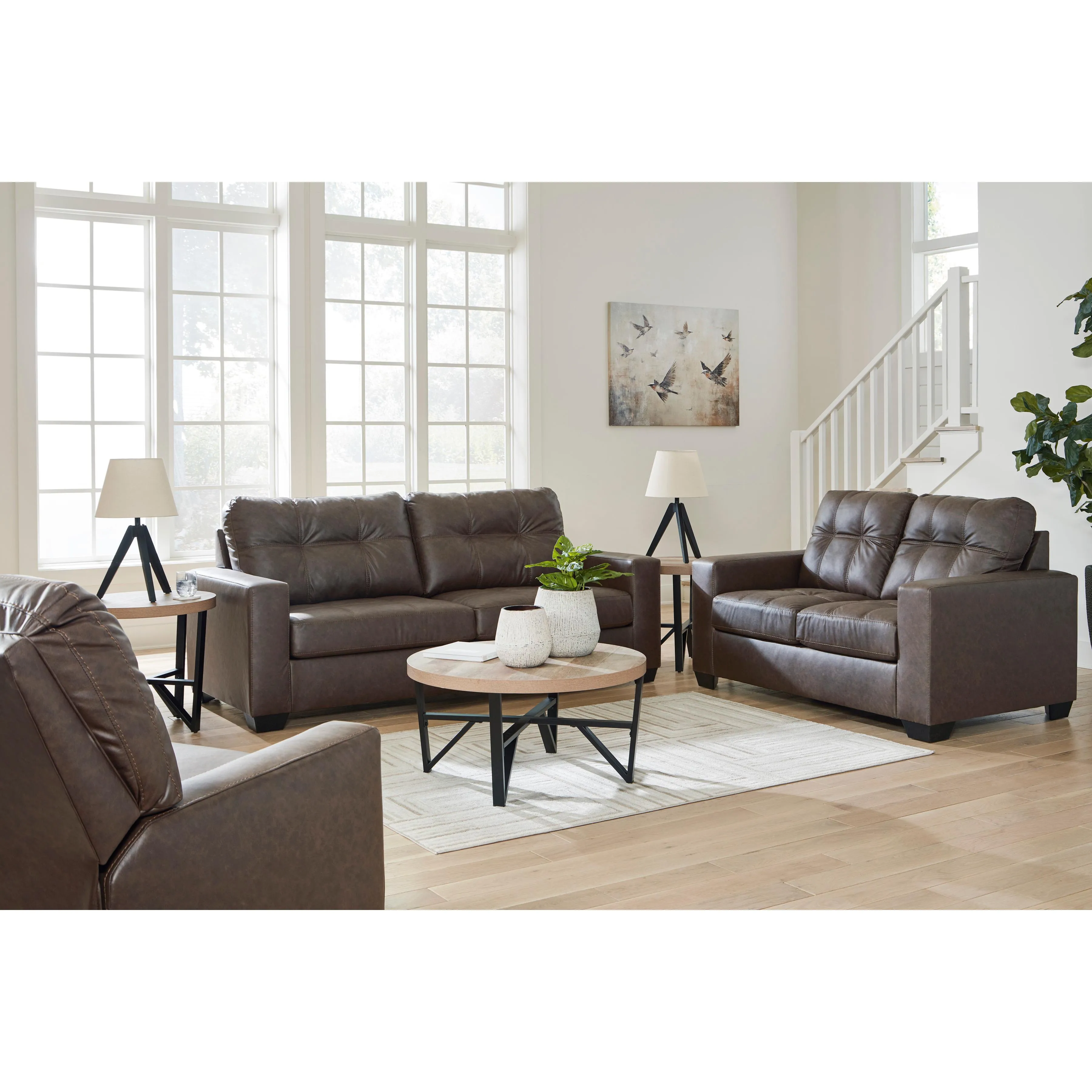 Benchcraft Barlin Mills 17003U2 3 pc Sofa, Loveseat and Recliner Set