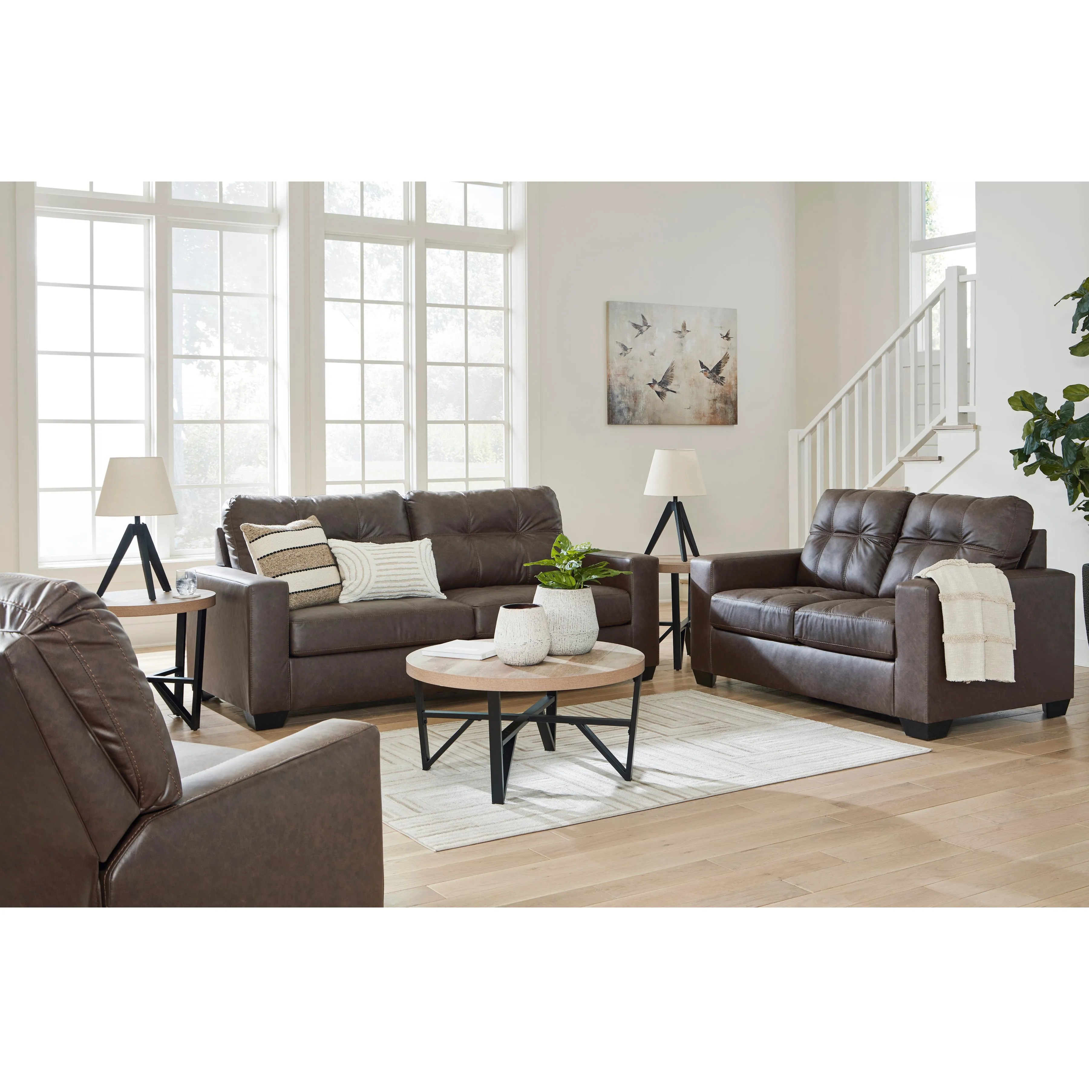 Benchcraft Barlin Mills 17003U2 3 pc Sofa, Loveseat and Recliner Set