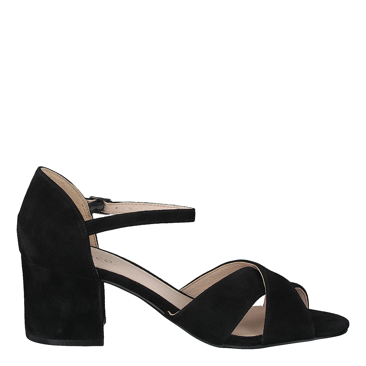 Biacate Suede Cross Sandal 101 Black 1