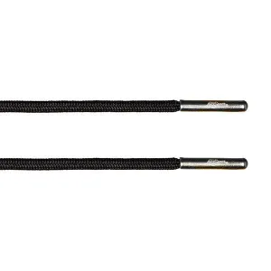 Black Rope Lace - Silver Metal Aglet