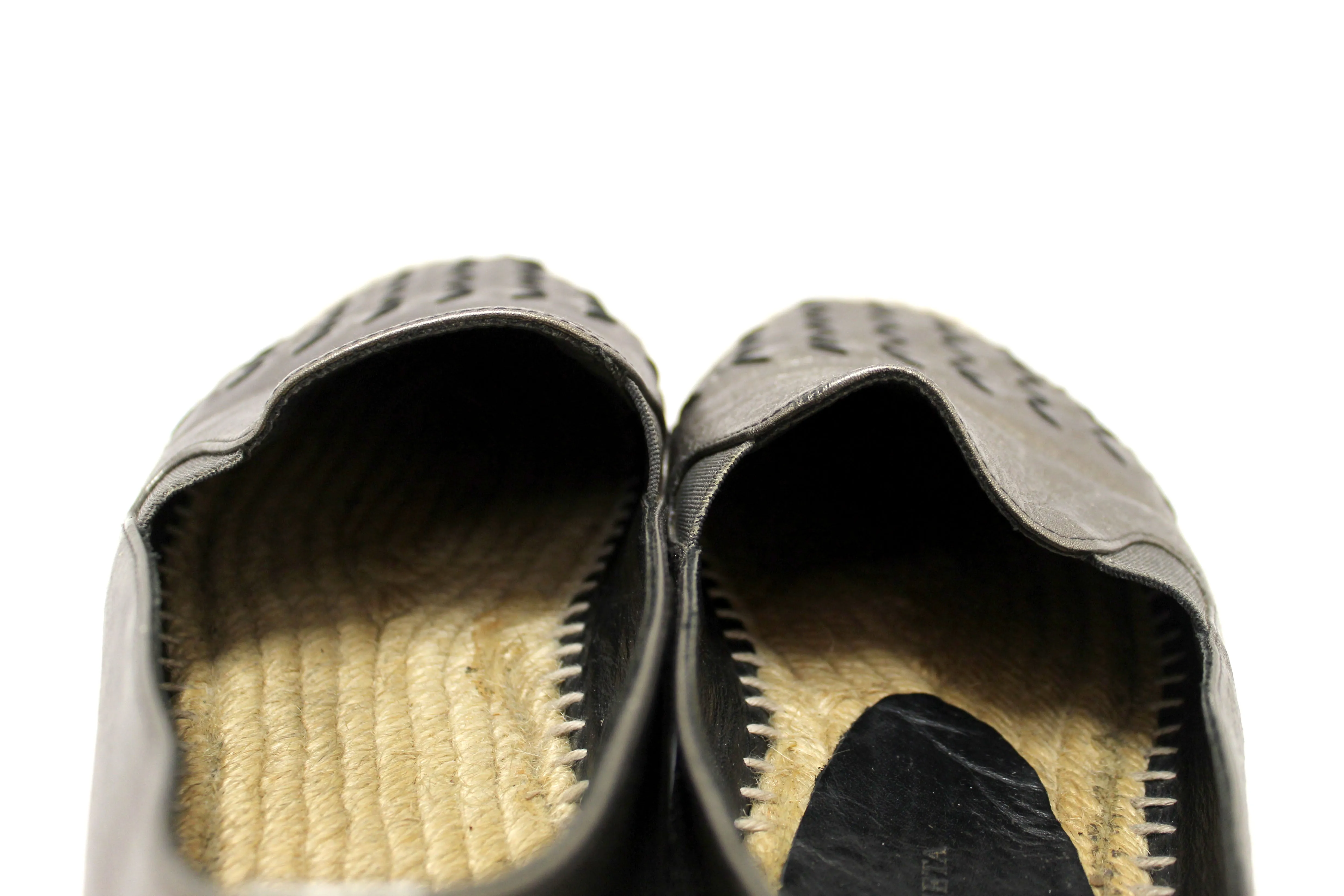 Bottega Veneta Metallic Intrecciato Leather Slip On Espadrille Flats Size 36