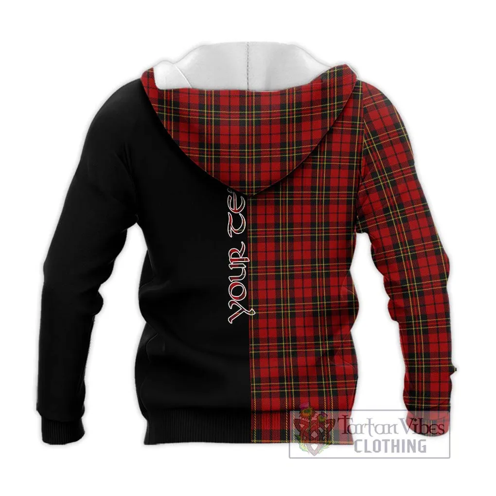 Brodie Tartan Knitted Hoodie with Family Crest and Half Of Me Style