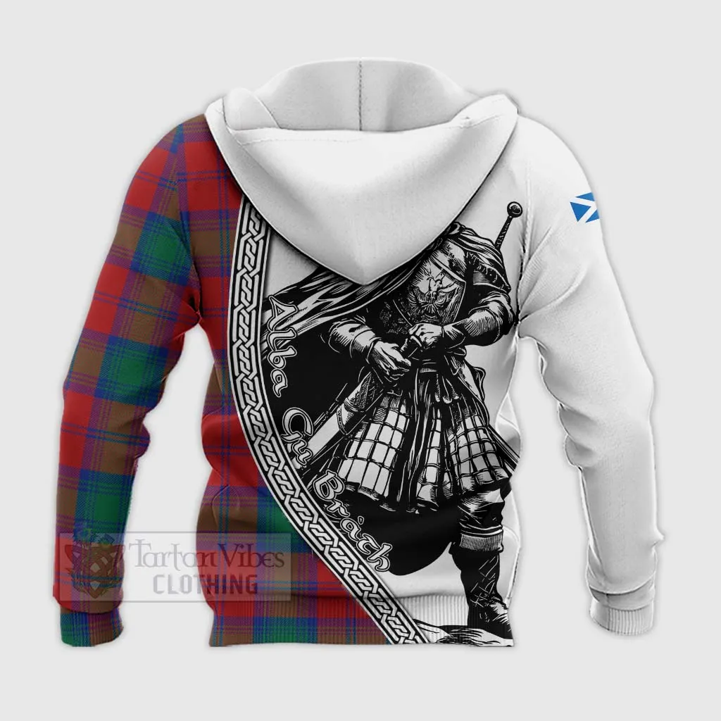 Byres (Byses) Tartan Clan Crest Knitted Hoodie with Highlander Warrior Celtic Style