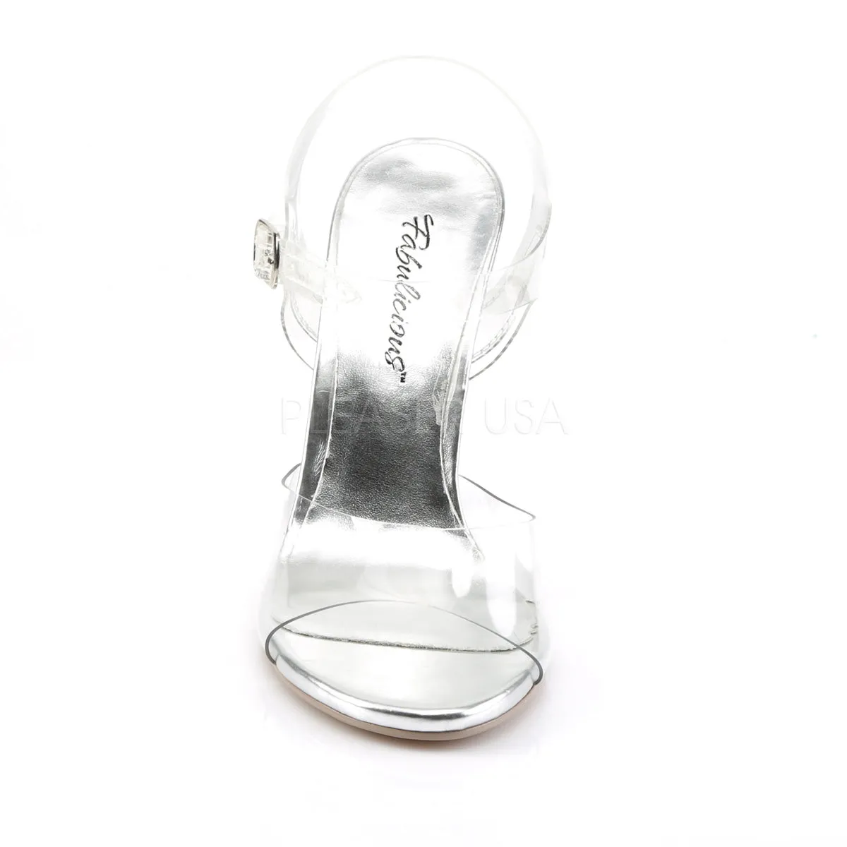 Clear Ankle Strap Sandals with 4-inch Clear Heels CLEARLY-408