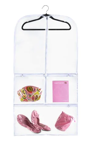 Clear Gusseted Suit Garment Bag 20 inch x 38 inch x 3 inch Dance, Dress, and Costumes Hanging Travel Storage for Clothes, Shoes, and Accessories Water-Resistant Organizer