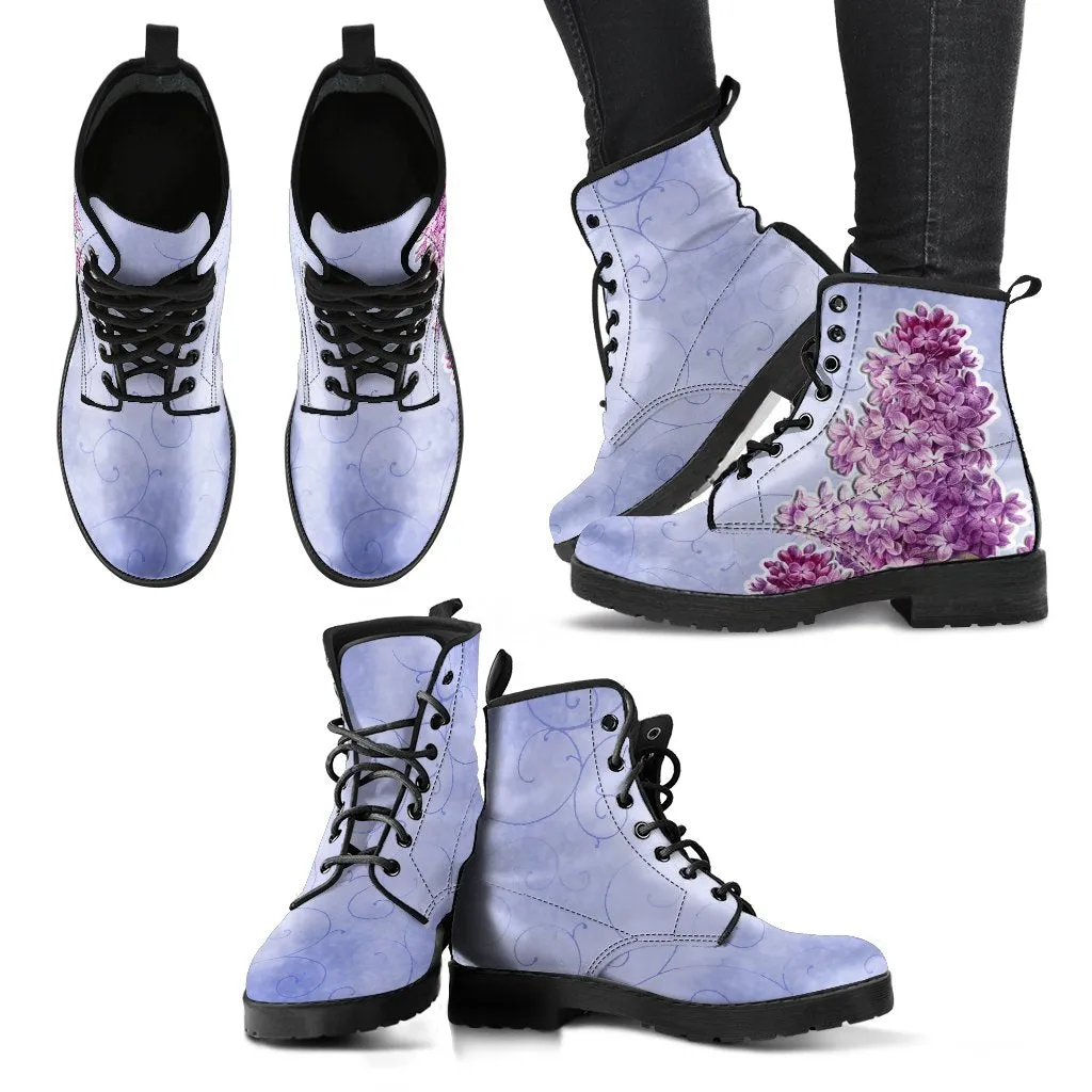 Combat Boots - Vintage Purple | Purple Boots for Women, Vegan Leather Lace Up Boots, Handmade Lace Up Boots, Women’s Boots, Custom Shoes