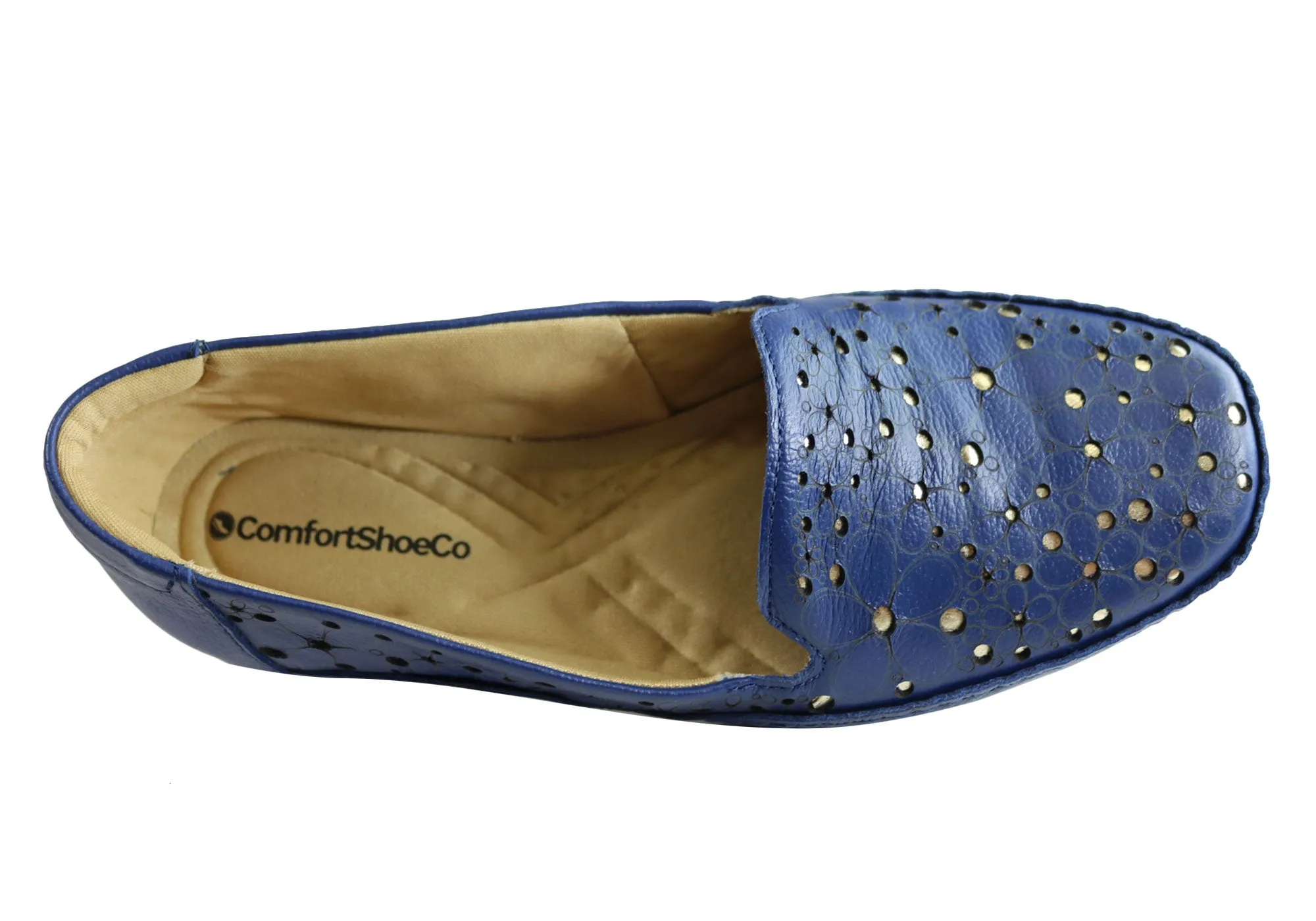 Comfortshoeco Etica Womens Comfort Cushioned Leather Low Heel Shoes