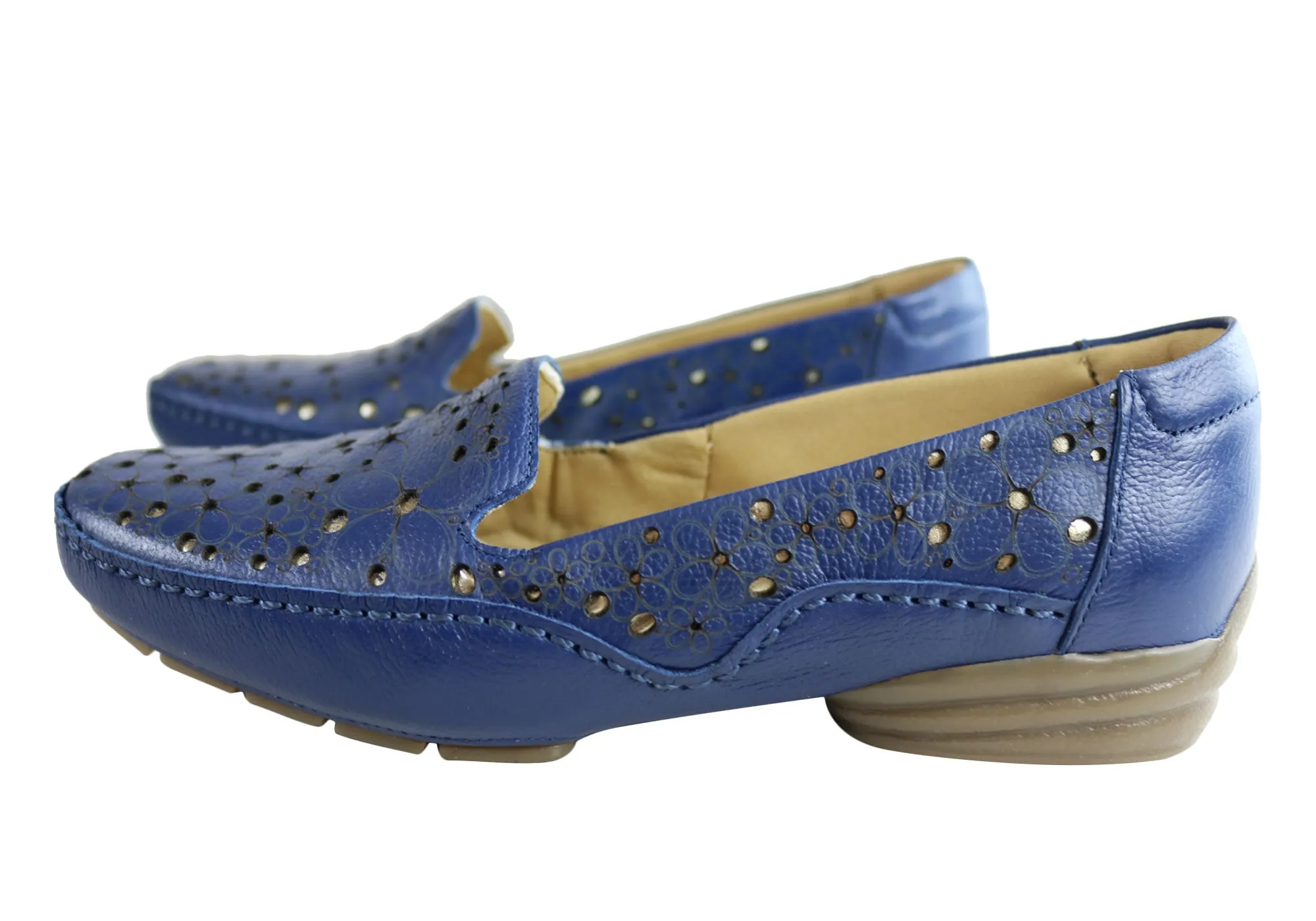 Comfortshoeco Etica Womens Comfort Cushioned Leather Low Heel Shoes