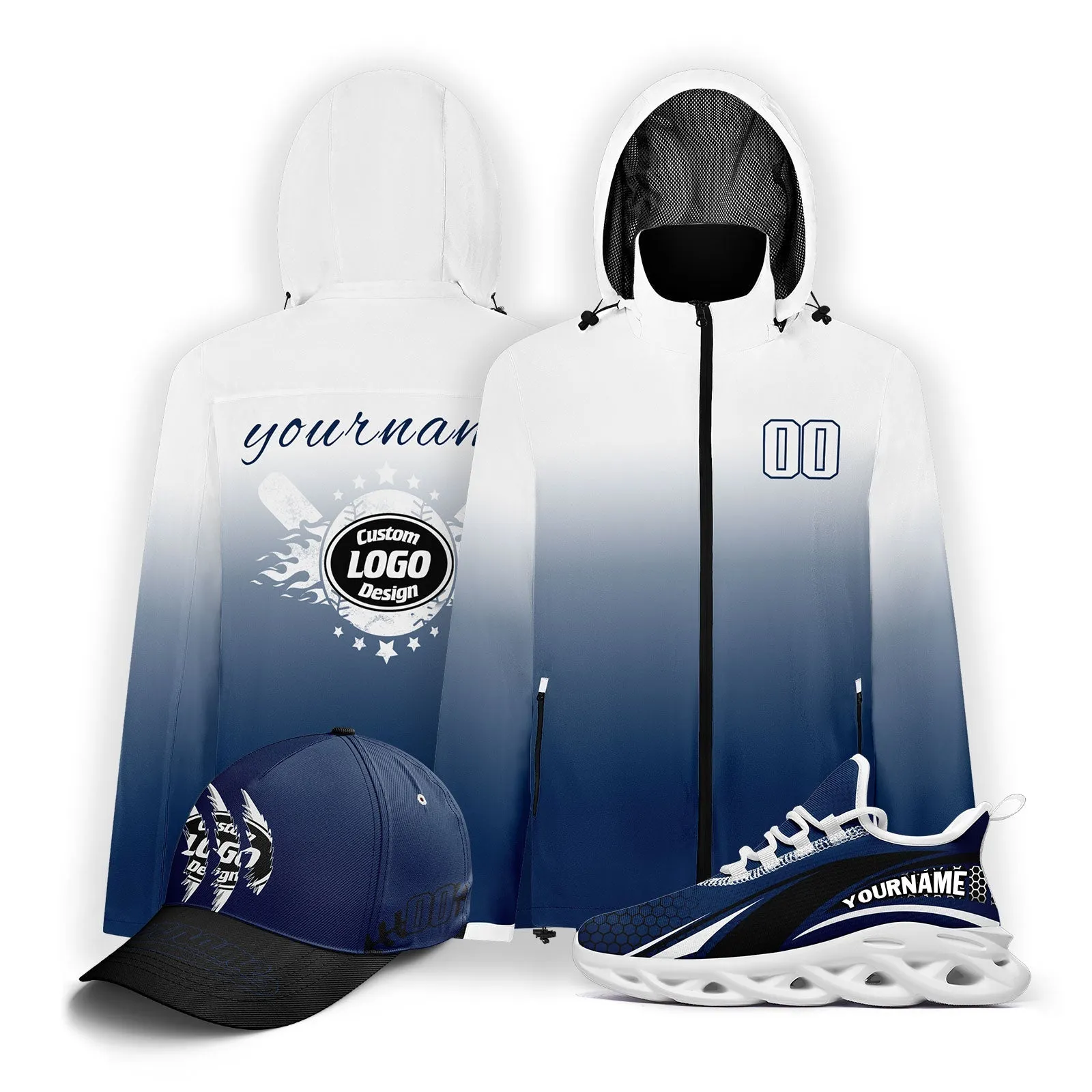 Custom Baseball Outerwear Hat and Shoes Combo Offer Personalized Combo ZH-E025023-11