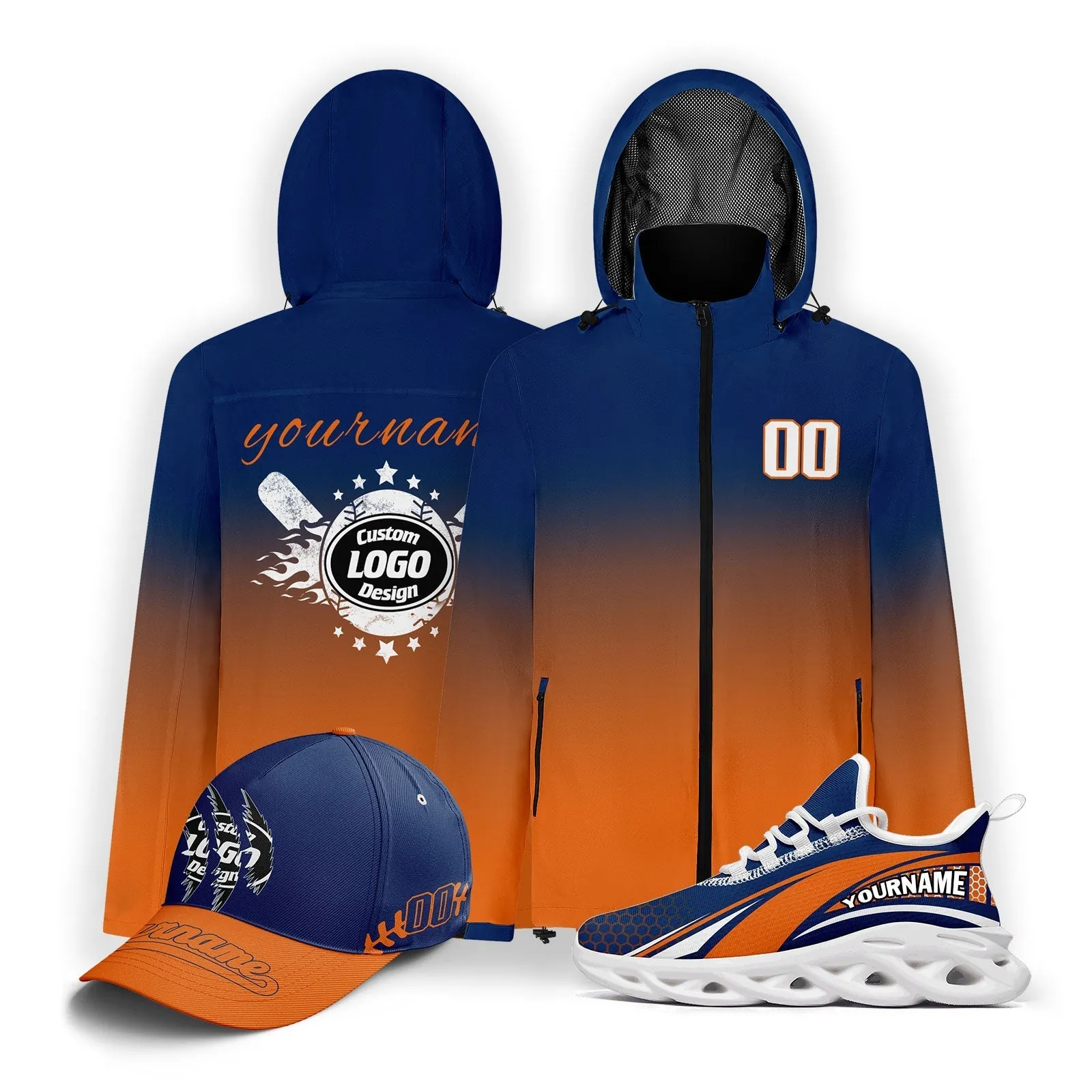 Custom Baseball Outerwear Hat and Shoes Combo Offer Personalized Combo ZH-E025023-12