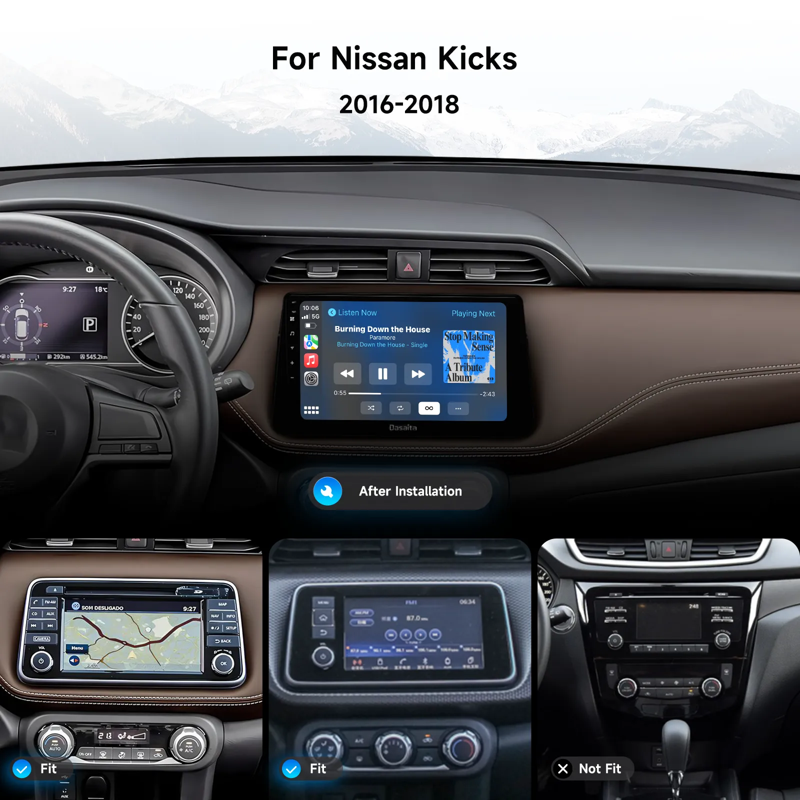 Dasaita Android13 Car Stereo for Nissan Kicks Micra 2016-2021 Wireless Carplay & Android Auto Car Radio| Qualcomm 665 | 10.2" QLED Screen | Wifi 4G LTE |6G 64G|DTS|GPS Navigation Head Unit| Optical Output