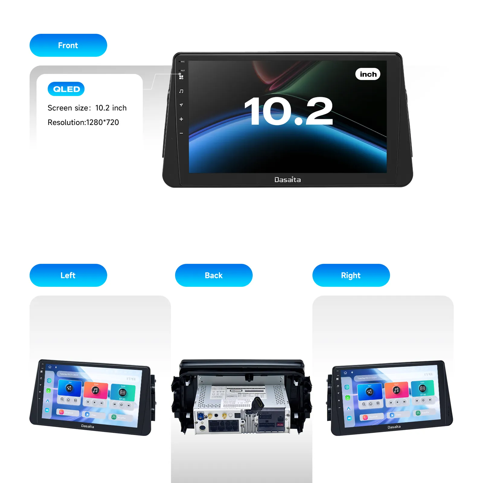 Dasaita Android13 Car Stereo for Nissan Kicks Micra 2016-2021 Wireless Carplay & Android Auto Car Radio| Qualcomm 665 | 10.2" QLED Screen | Wifi 4G LTE |6G 64G|DTS|GPS Navigation Head Unit| Optical Output