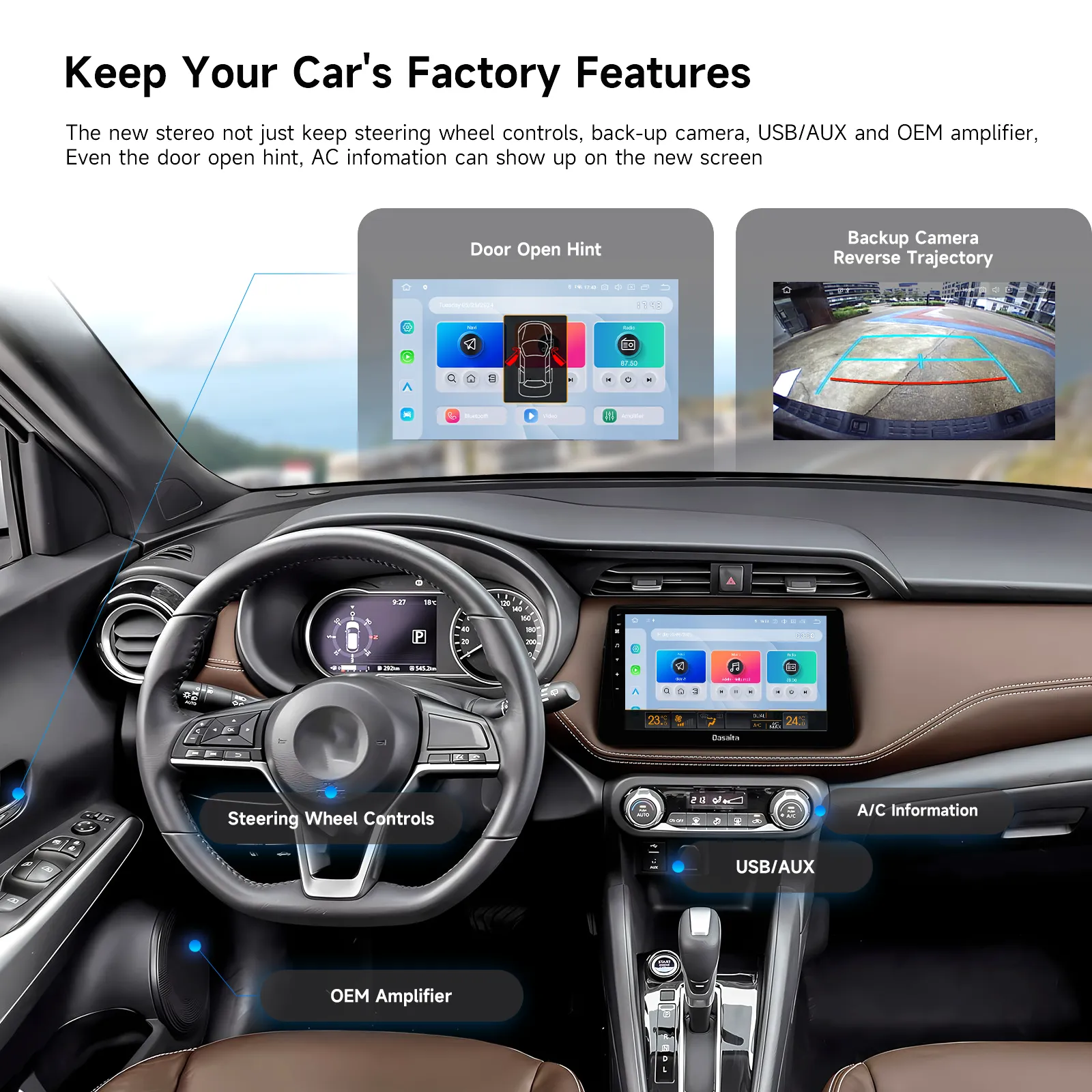 Dasaita Android13 Car Stereo for Nissan Kicks Micra 2016-2021 Wireless Carplay & Android Auto Car Radio| Qualcomm 665 | 10.2" QLED Screen | Wifi 4G LTE |6G 64G|DTS|GPS Navigation Head Unit| Optical Output