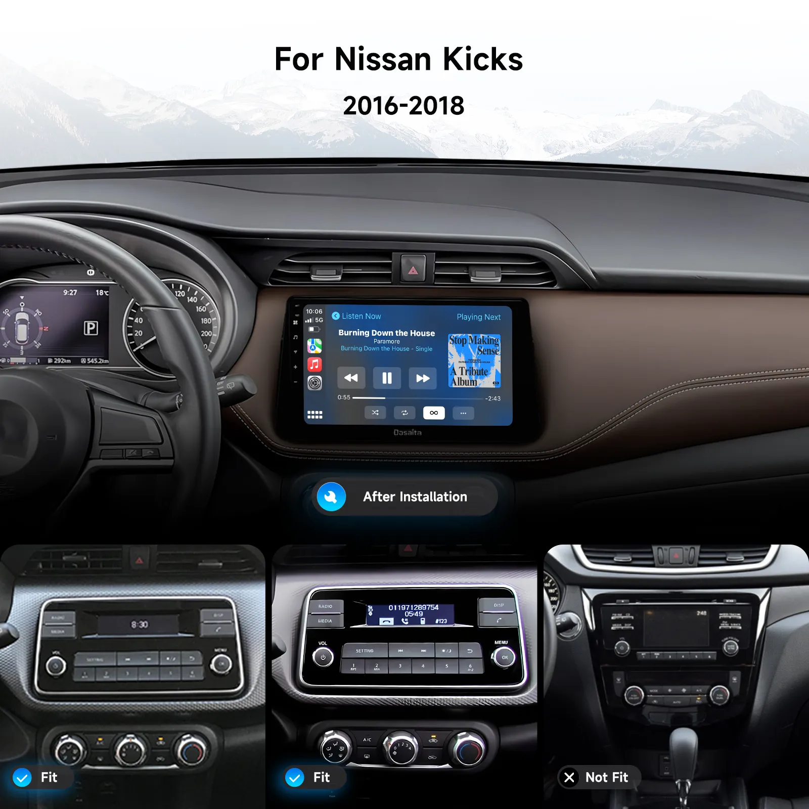 Dasaita Android13 Car Stereo for Nissan Kicks Micra 2016-2021 Wireless Carplay & Android Auto Car Radio| Qualcomm 665 | 10.2" QLED Screen | Wifi 4G LTE |6G 64G|DTS|GPS Navigation Head Unit| Optical Output