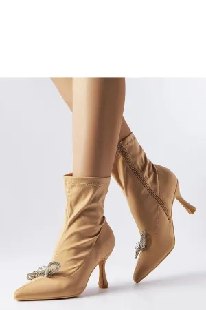 Elegant rhinestone ankle heel boots