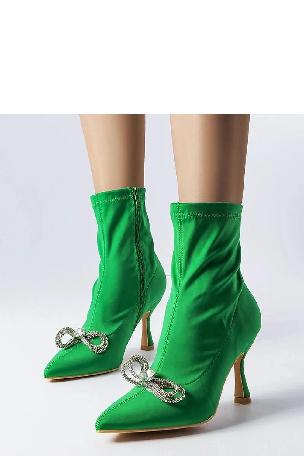 Elegant rhinestone ankle heel boots