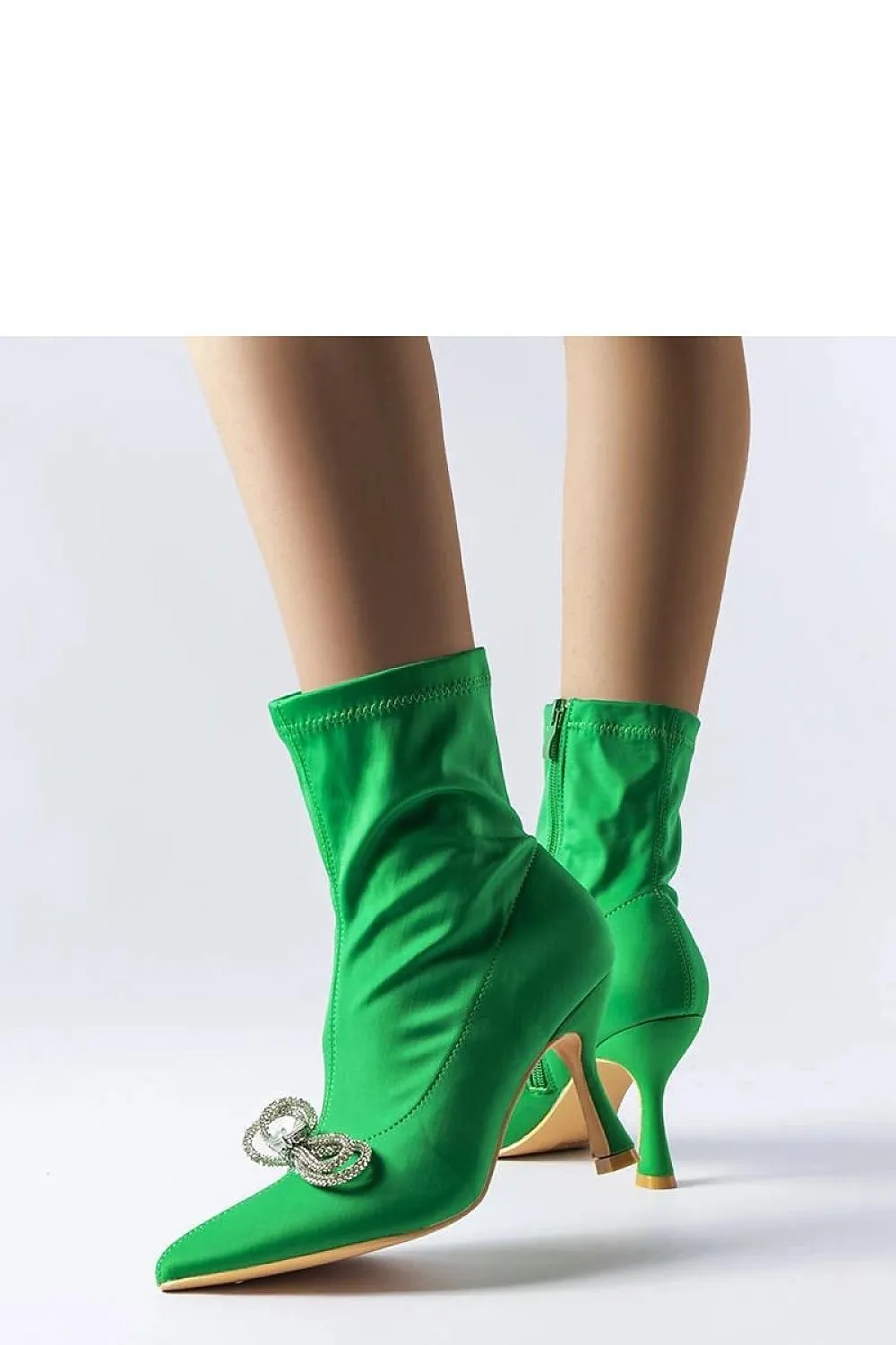 Elegant rhinestone ankle heel boots