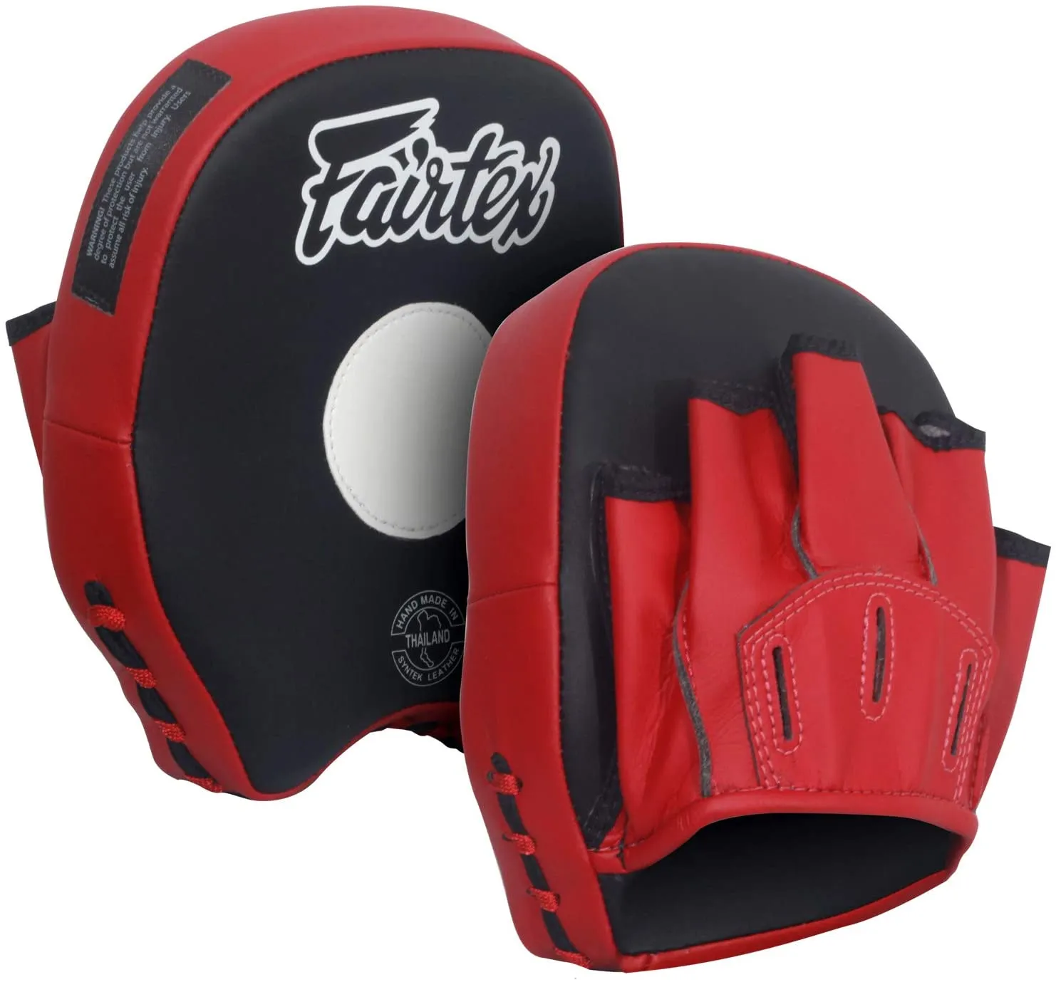FAIRTEX FMV14 MUAY THAI BOXING MMA SHORT FOCUS MITTS PADS Black Red