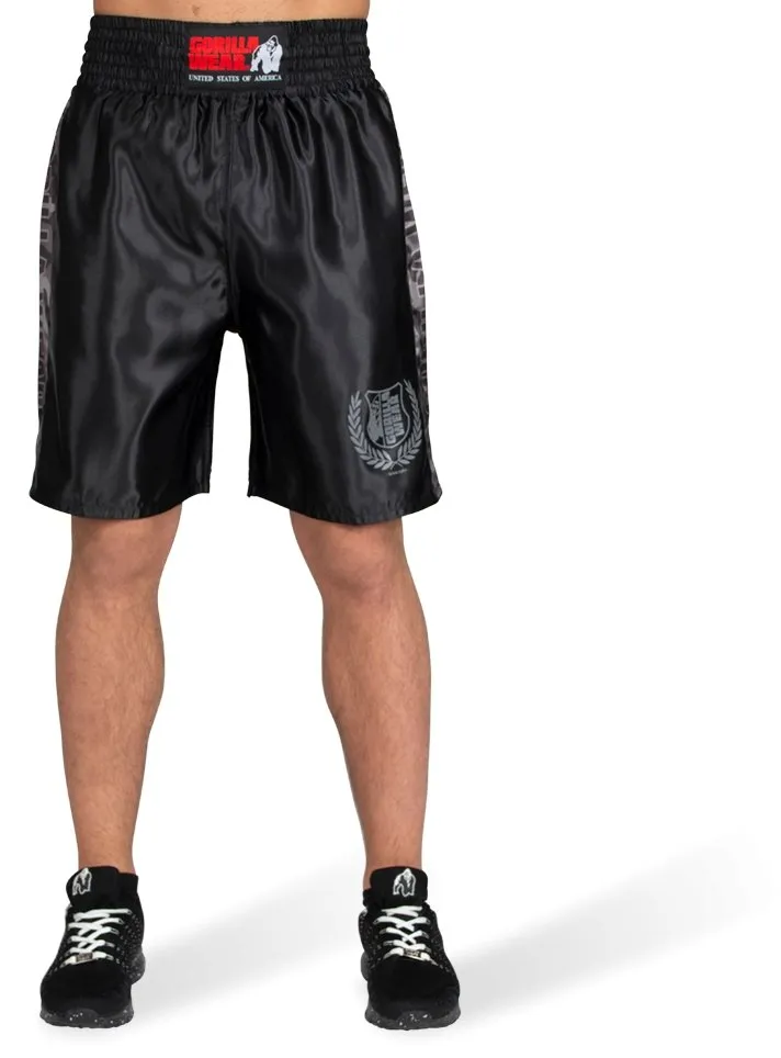 Gorilla Wear Vaiden Boxing Shorts - Black-Grey Camo