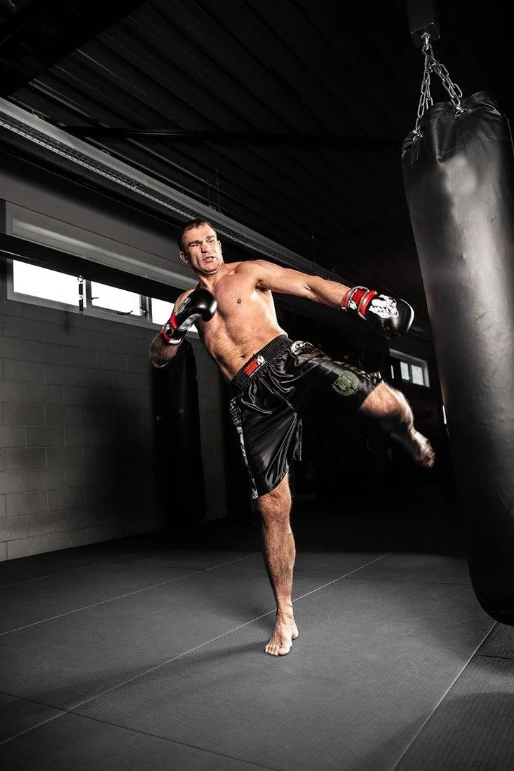 Gorilla Wear Vaiden Boxing Shorts - Black-Grey Camo