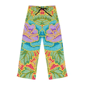 Green and red flowers - Inovax Women's Pajama Pants