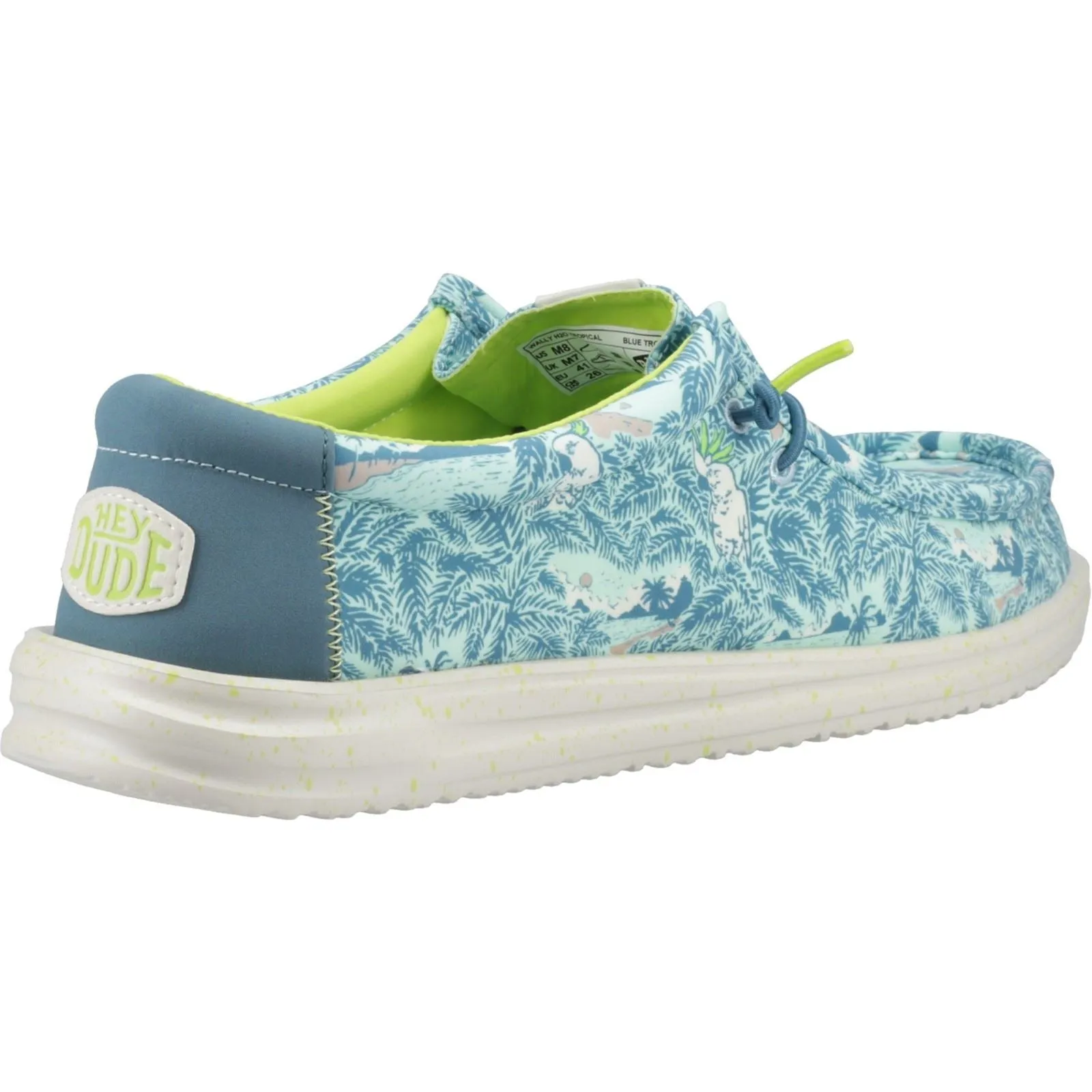 HEYDUDE Wally H2O Tropical Nylon Men's Blue Tropical Boat Shoes