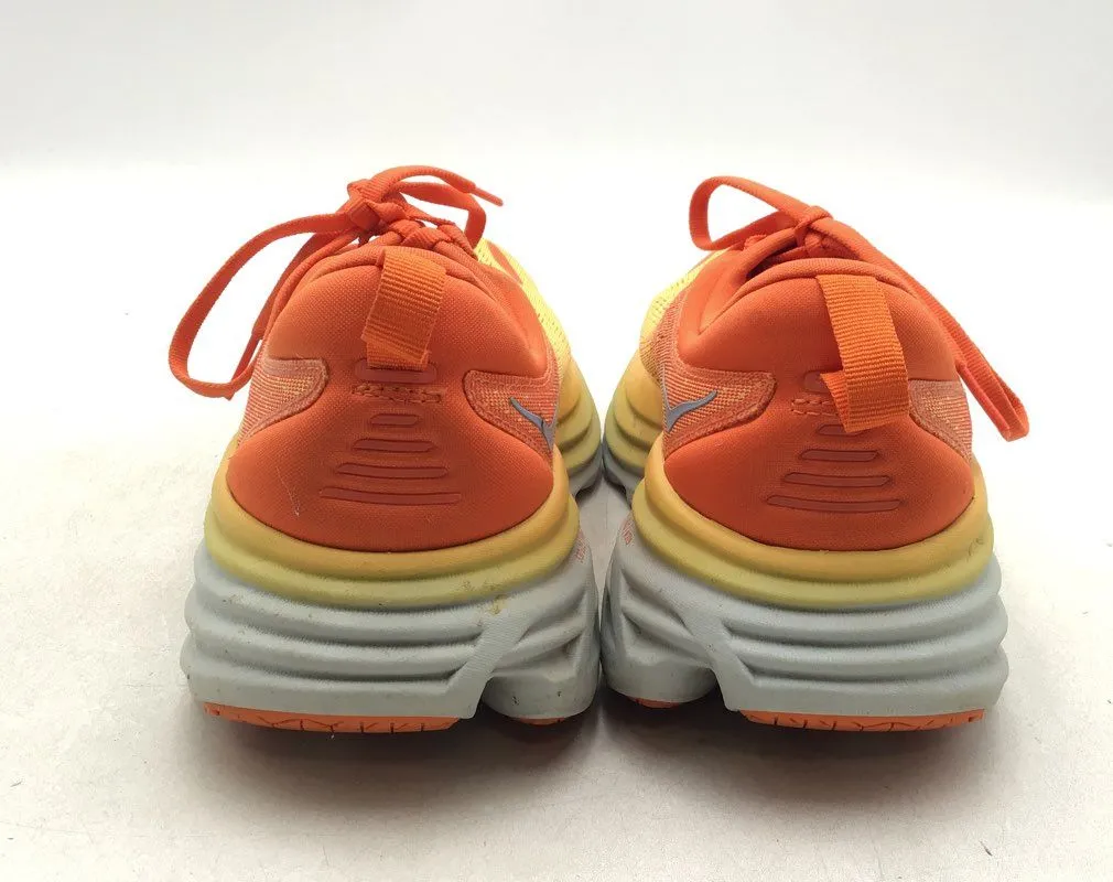 Hoka One One Men's Bondi 8 Yellow Orange Athletic Shoes - Size 9D