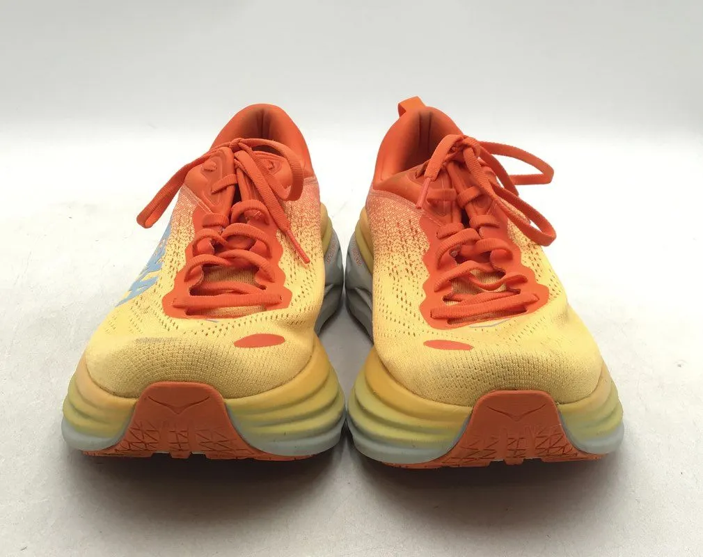 Hoka One One Men's Bondi 8 Yellow Orange Athletic Shoes - Size 9D