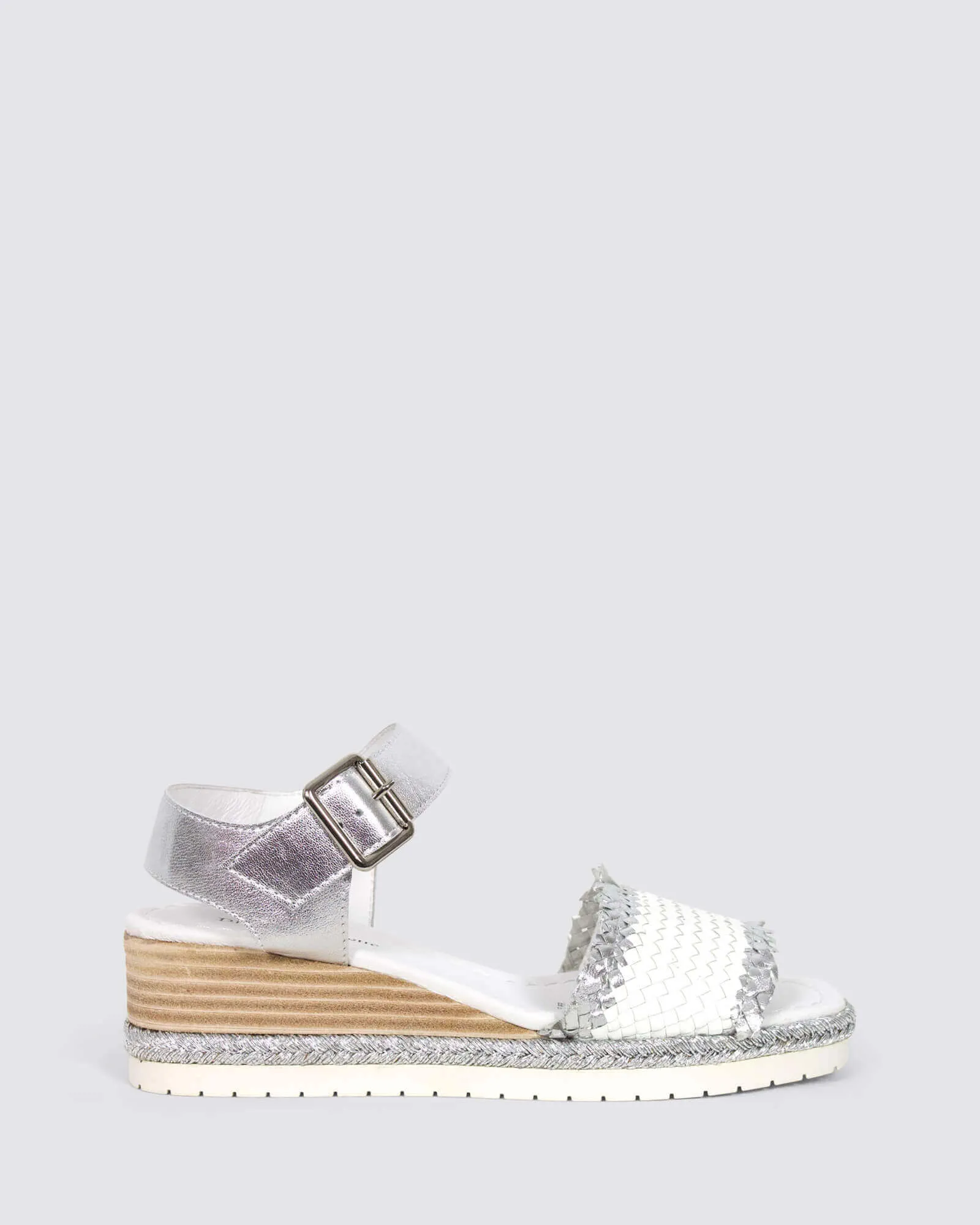 INDIGA WEDGE SANDALS SILVER/WHITE