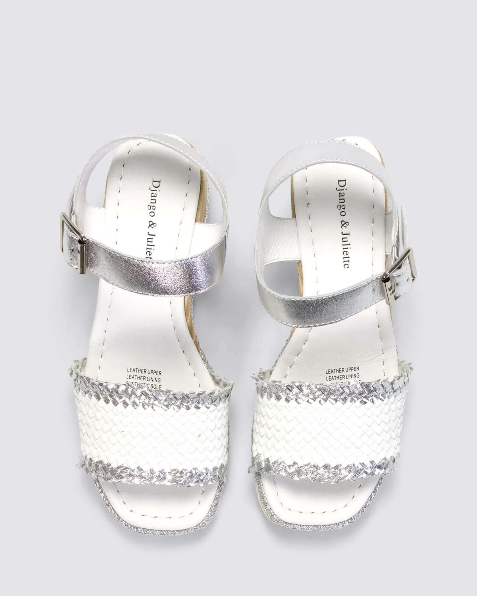 INDIGA WEDGE SANDALS SILVER/WHITE