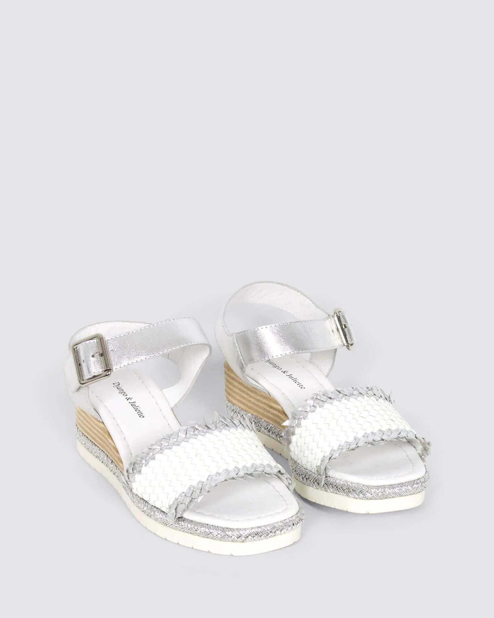 INDIGA WEDGE SANDALS SILVER/WHITE