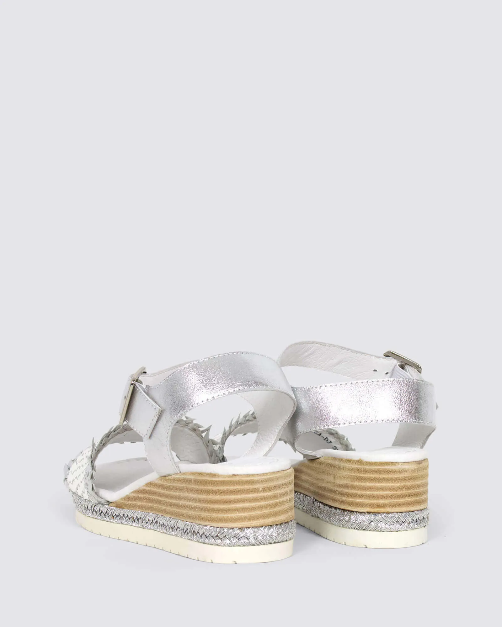 INDIGA WEDGE SANDALS SILVER/WHITE