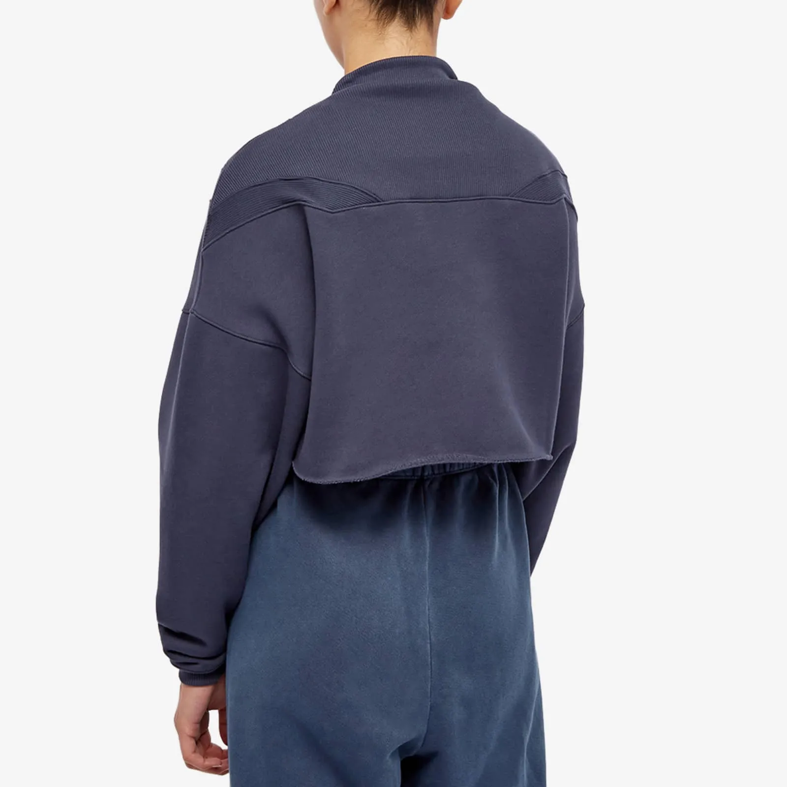 JOAH BROWN Half Zip Crop Pullover | Washed Navy