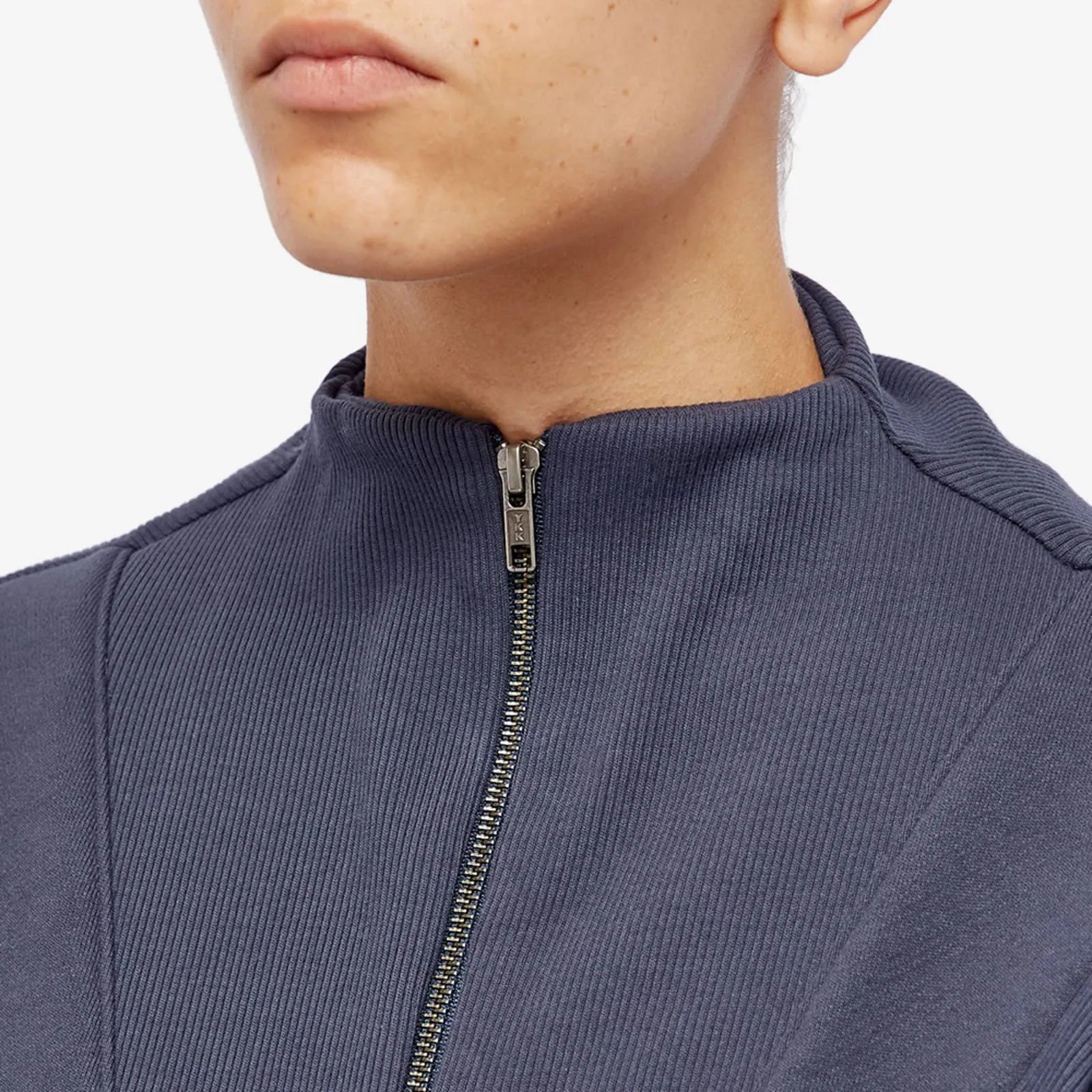 JOAH BROWN Half Zip Crop Pullover | Washed Navy
