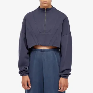 JOAH BROWN Half Zip Crop Pullover | Washed Navy