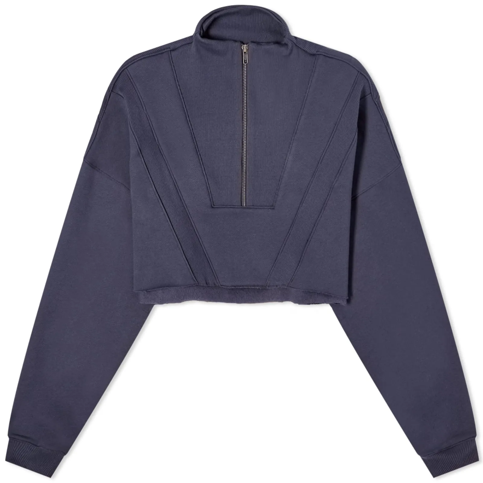 JOAH BROWN Half Zip Crop Pullover | Washed Navy