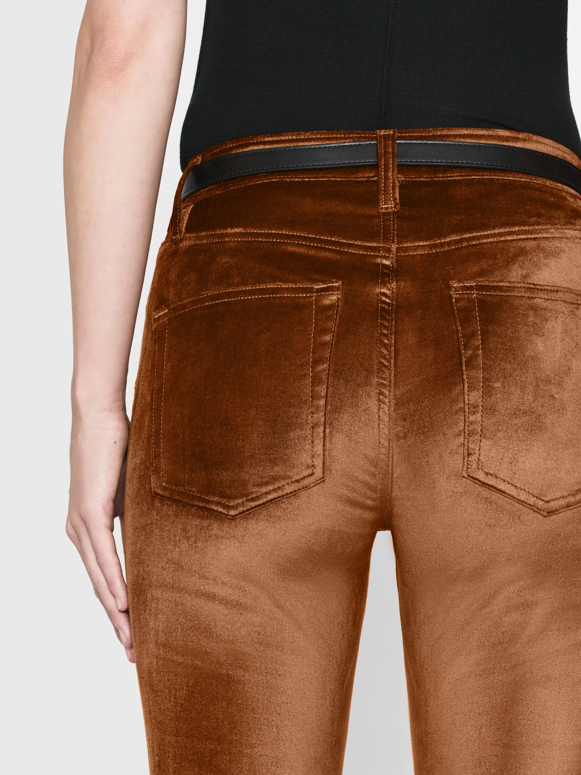 Le High Flare Velvet -- Bronze Velvet