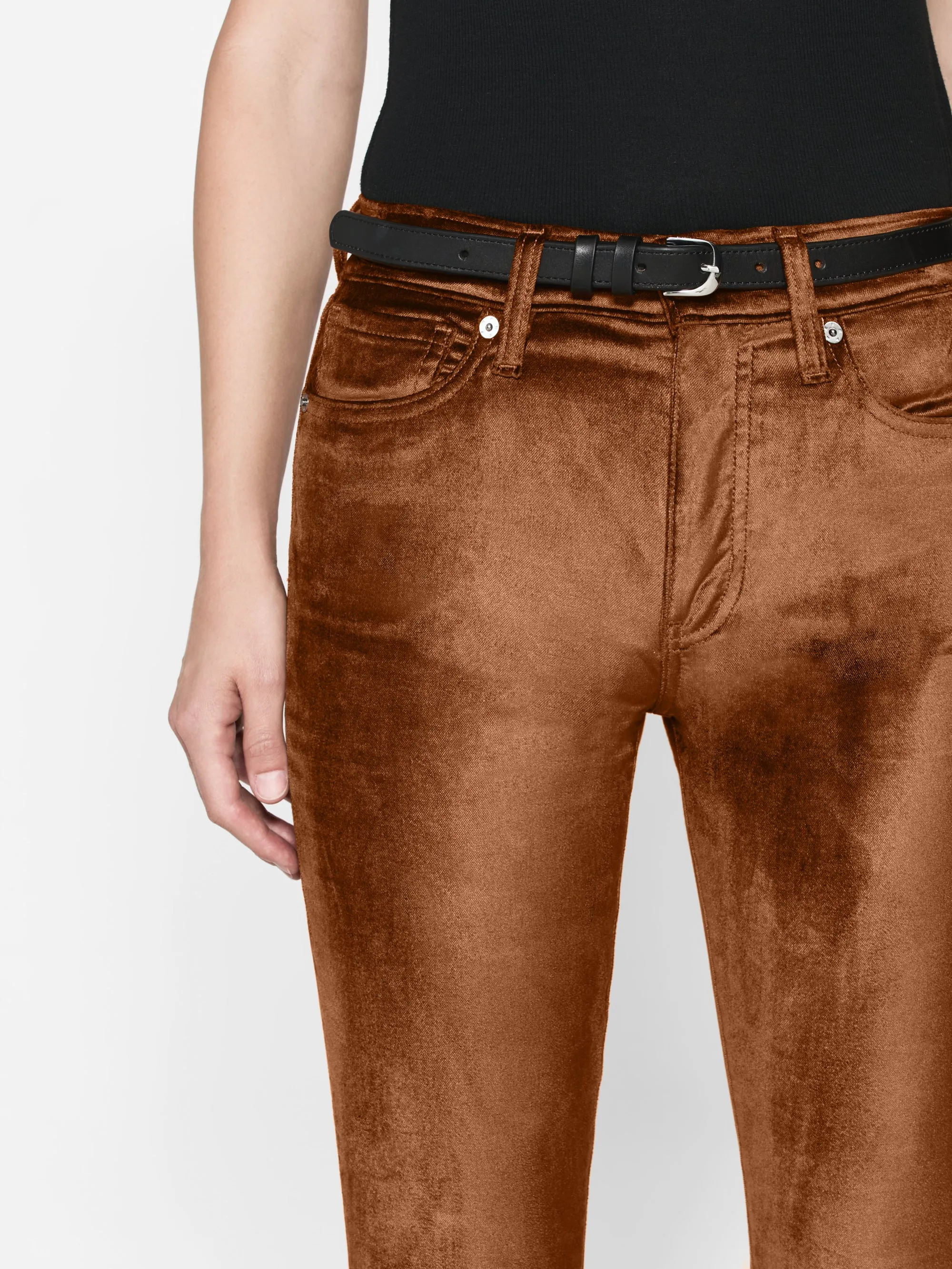 Le High Flare Velvet -- Bronze Velvet