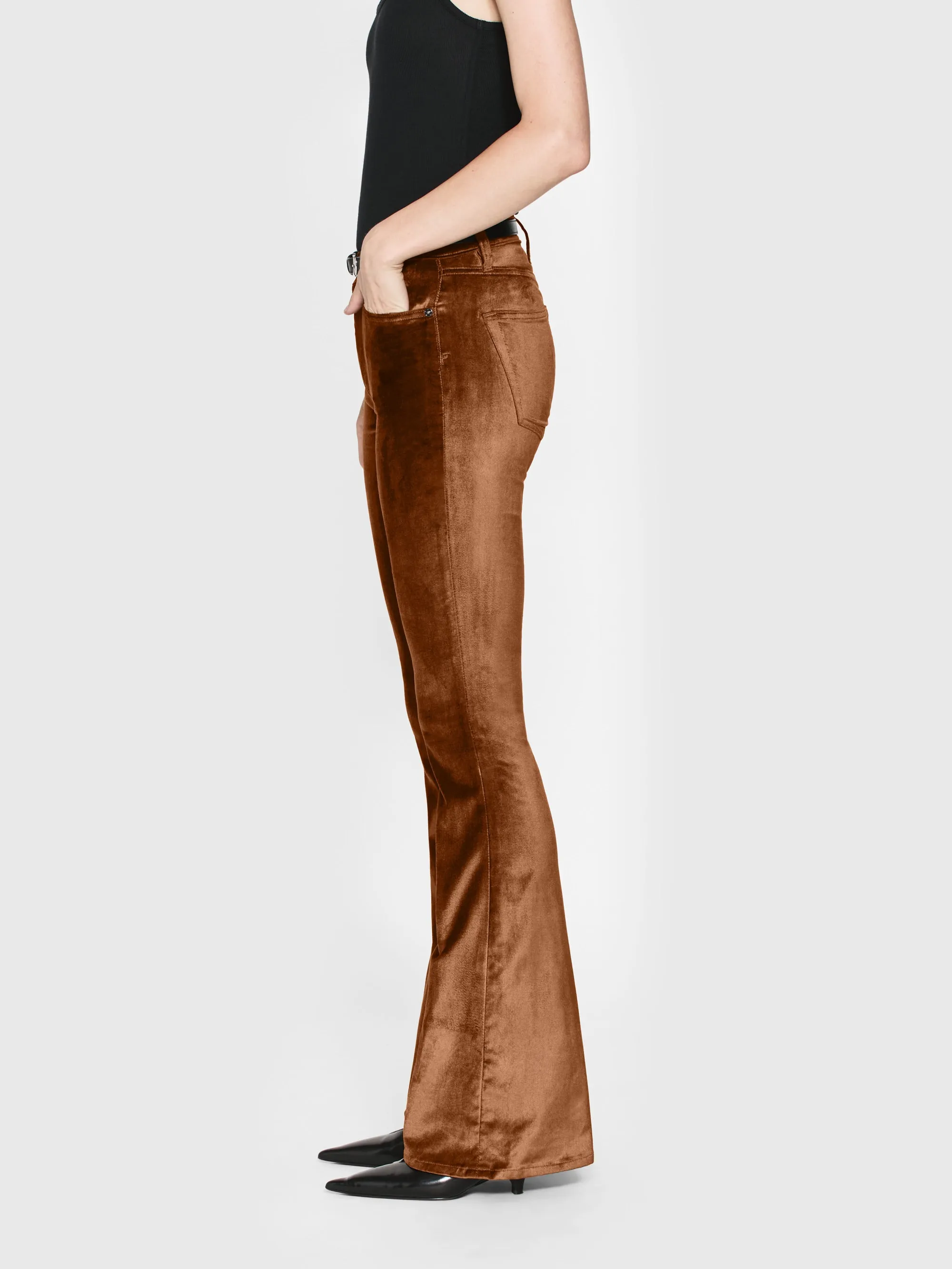 Le High Flare Velvet -- Bronze Velvet
