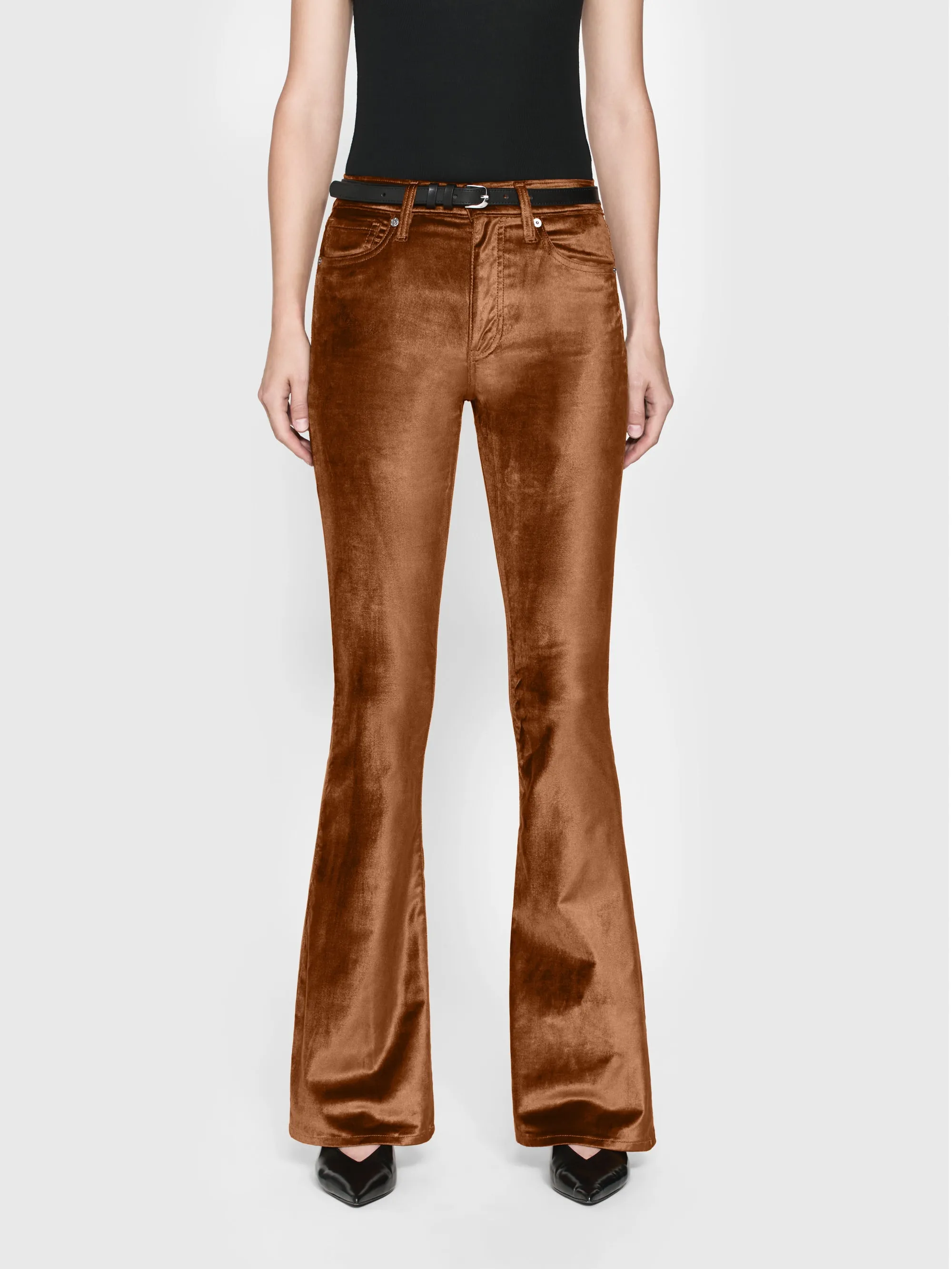 Le High Flare Velvet -- Bronze Velvet