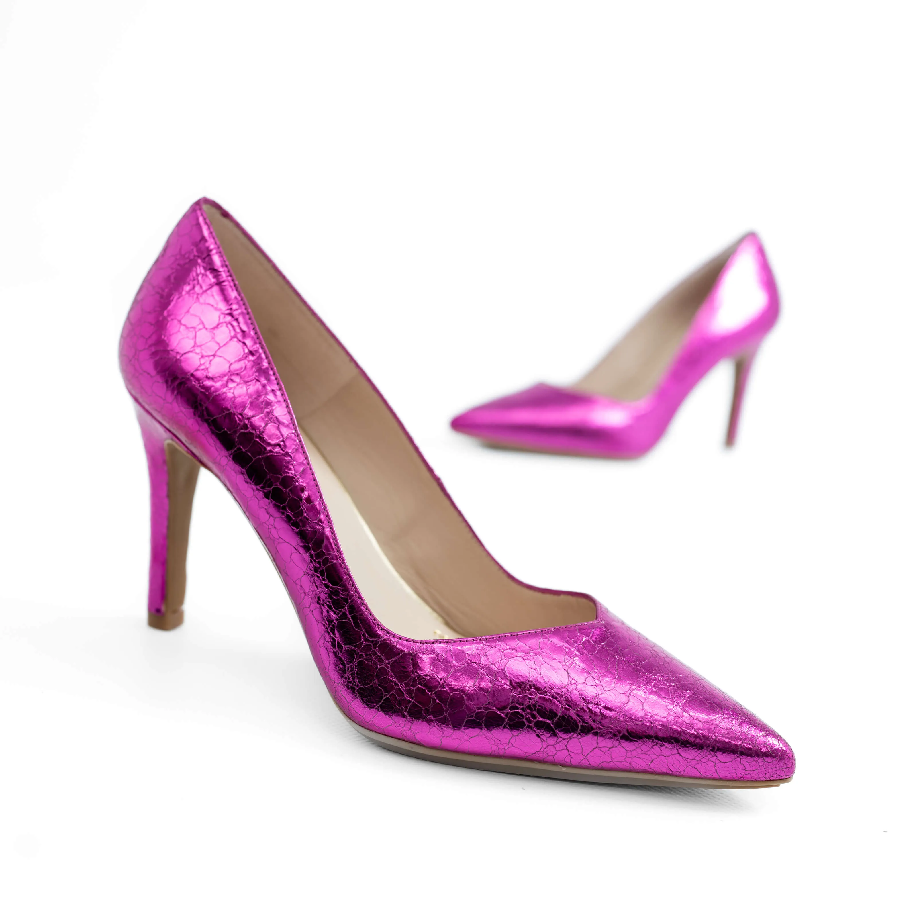 LODI Rabot Hot Pink Leather Court Shoes
