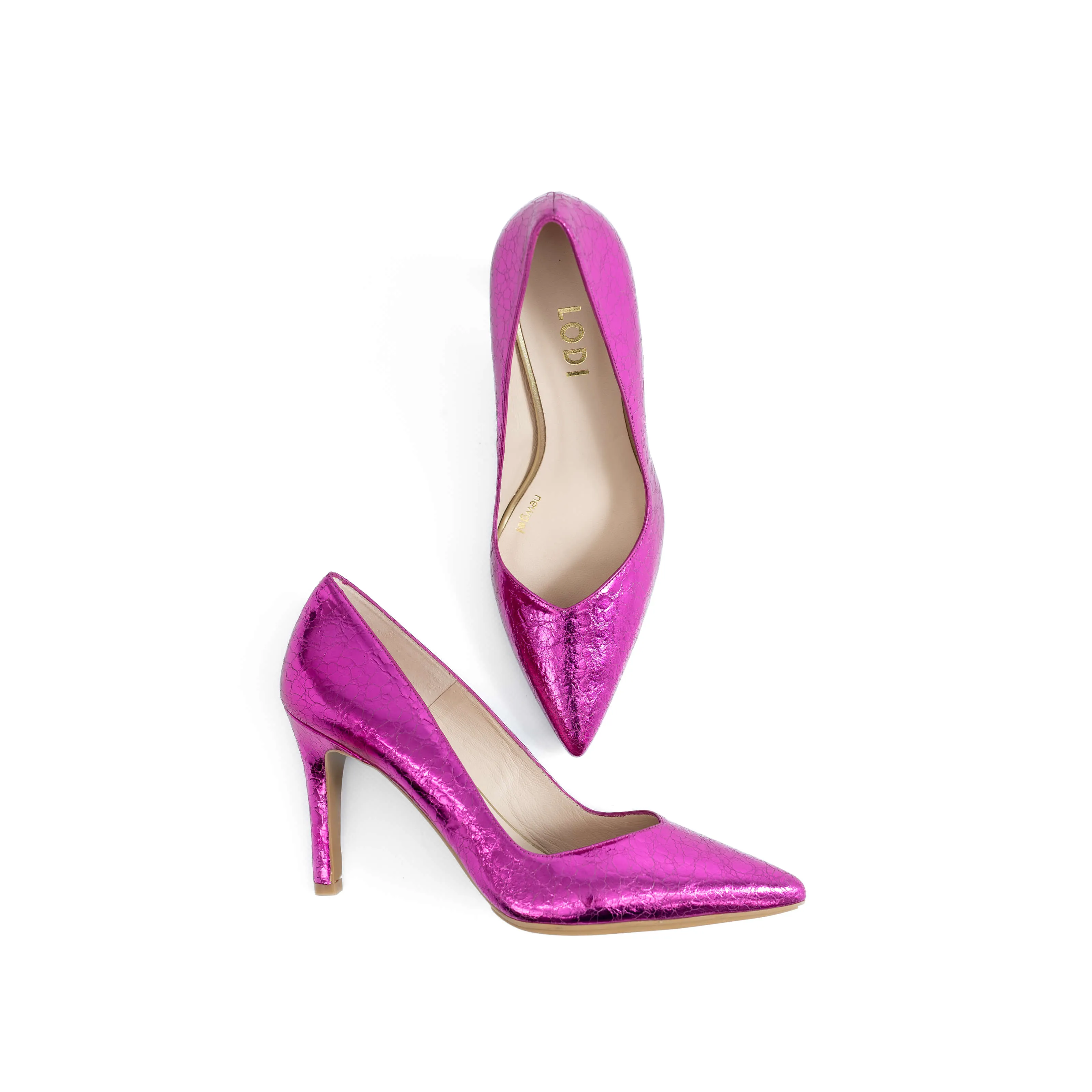 LODI Rabot Hot Pink Leather Court Shoes