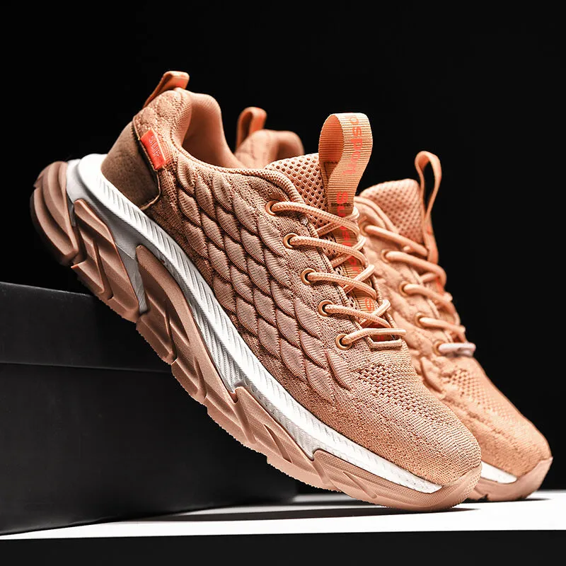 Men's Trendy Fish Scale Flying Woven Running Shoes